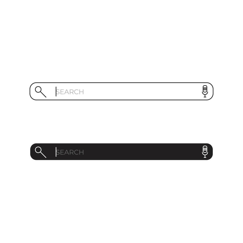 Search box with voice search, cursor blink, web design elements for website vector