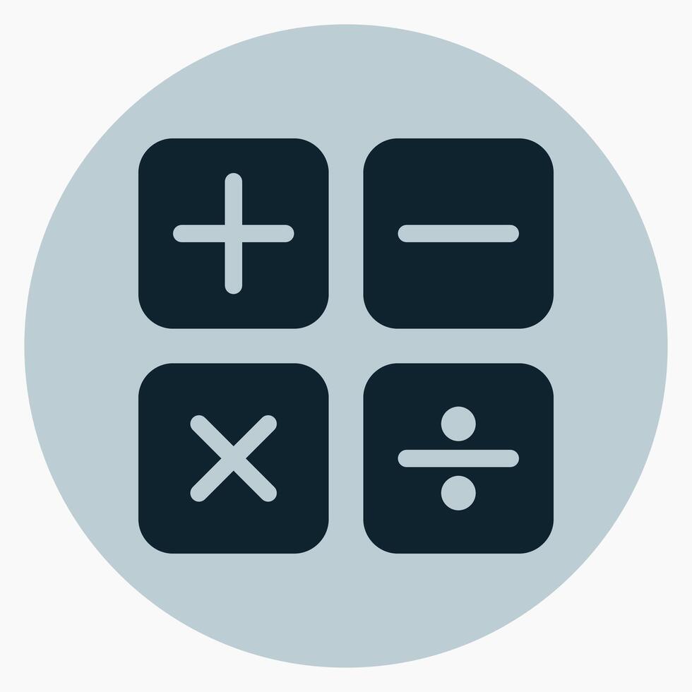 Basic Math Operation Icon in glyph style. Perfect for apps, websites, UI UX, presentations, or infographics. Editable illustration file with clean design and modern design. vector