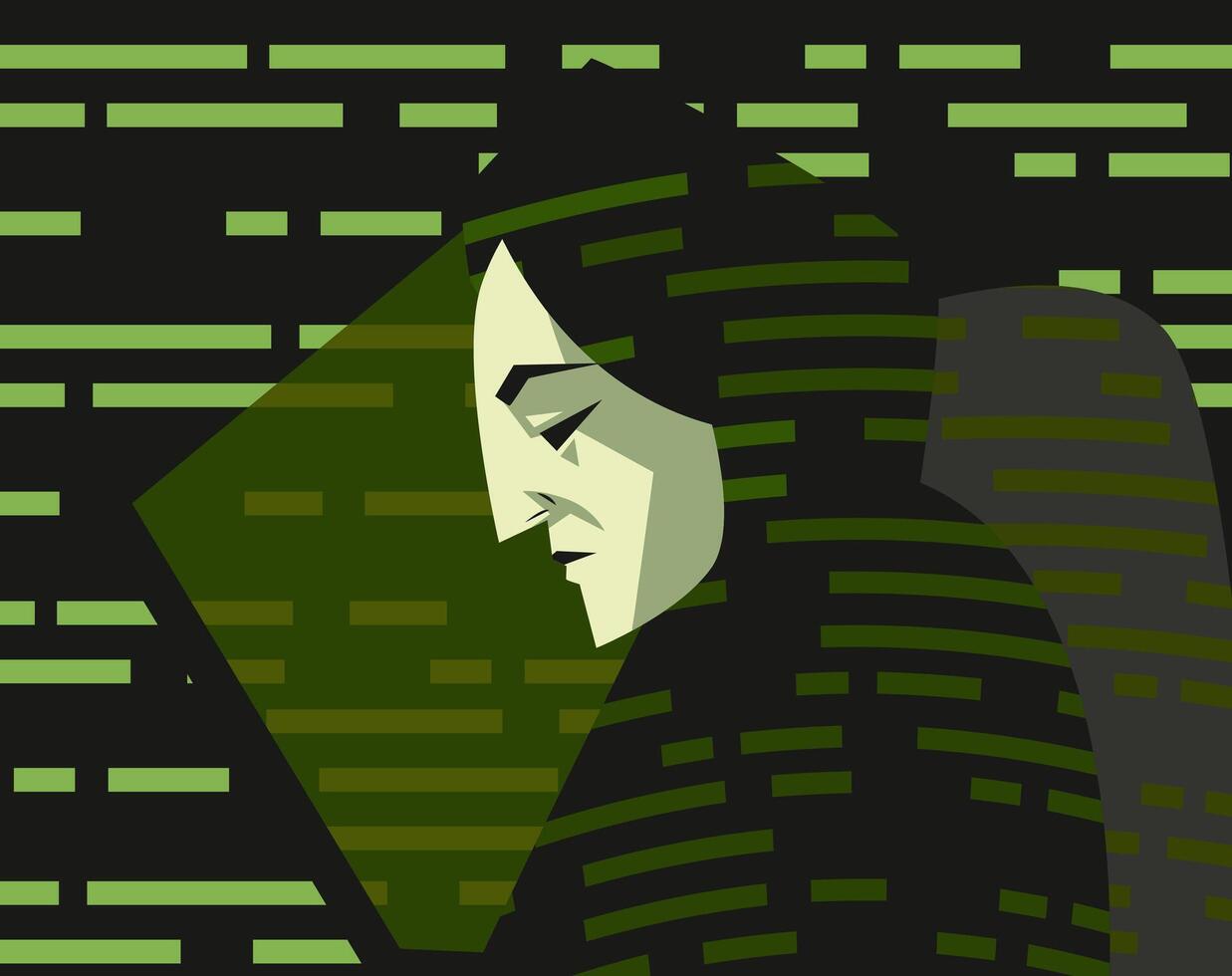 hacker with hidden face under a mask vector