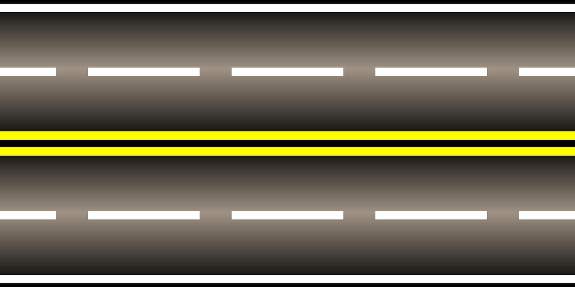 Road surface texture with dashed white lines and solid yellow lines. Suitable for driving, transportation, and infrastructure visuals. vector