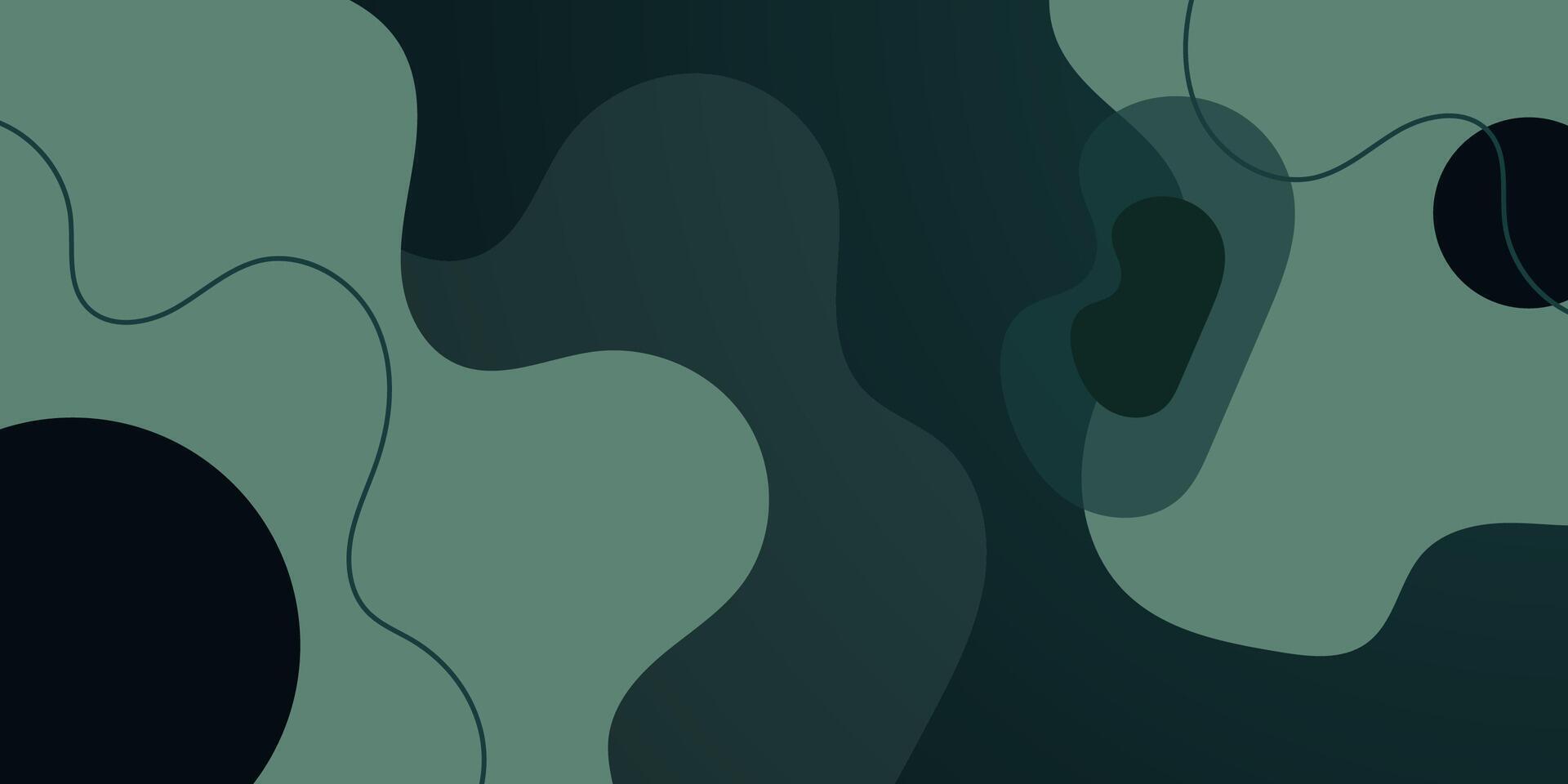 Abstract dark green fluid wave pattern background. Simple and trendy shapes design element background. vector