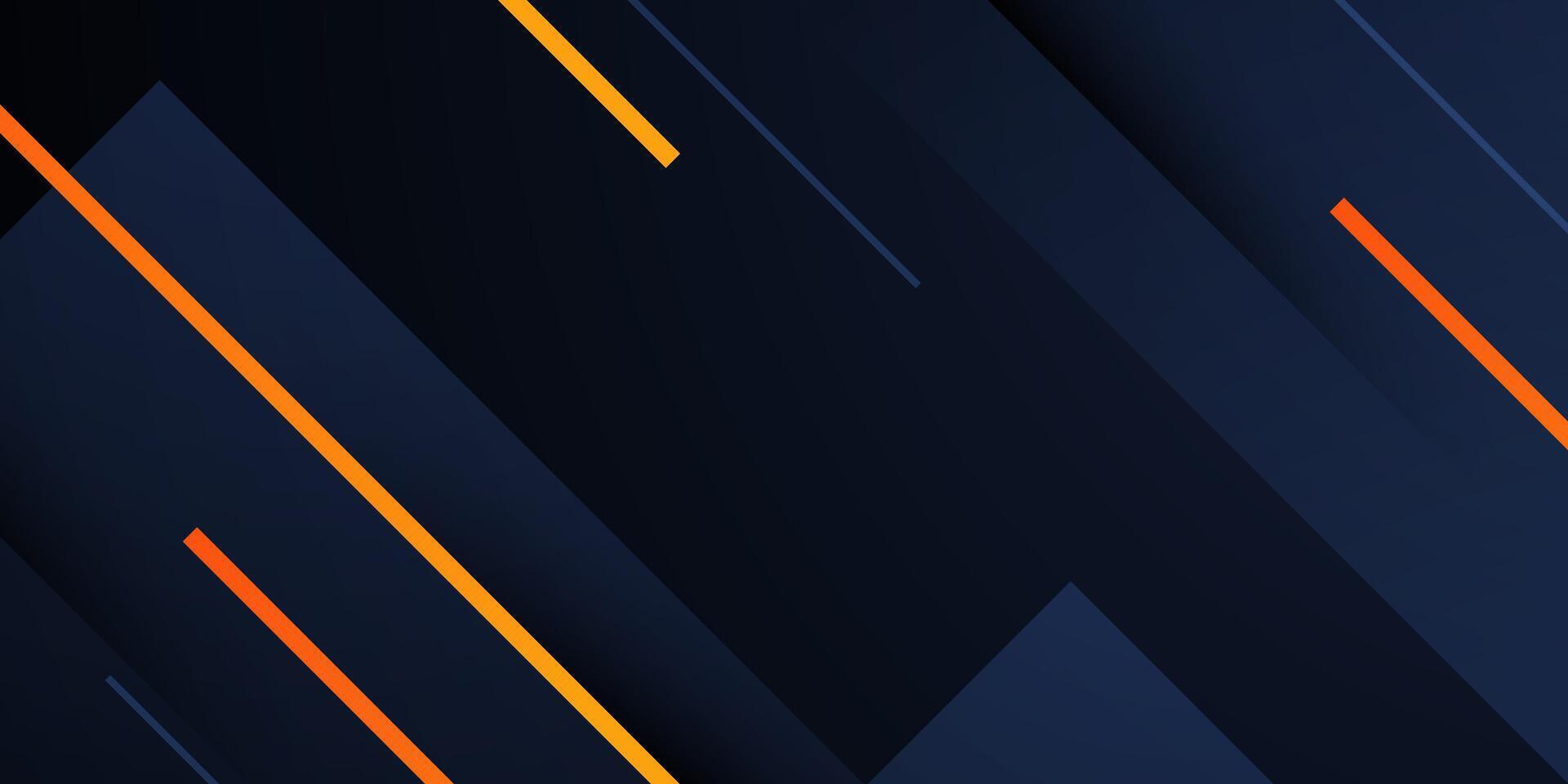 Abstract overlap square dark blue pattern background. Simple design with orange lines element background. vector