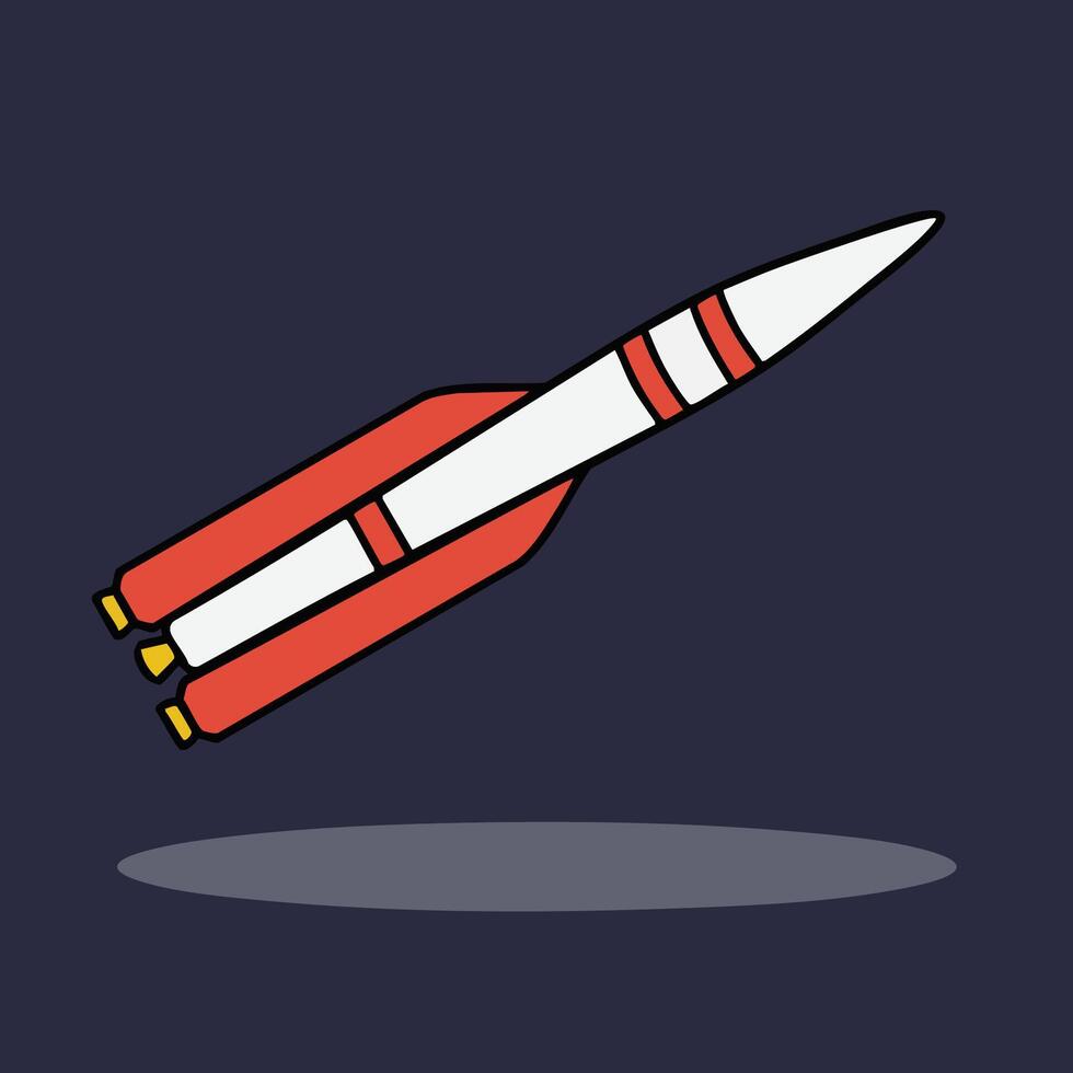 Simple and Clear Rocket Space Icon Expanded Line Icon Design vector