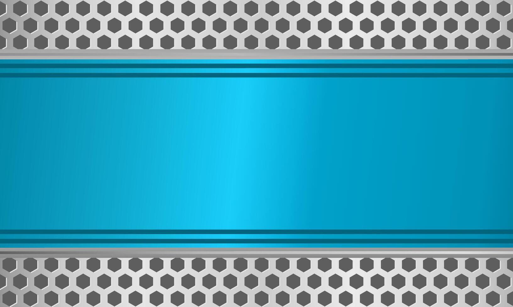 Aesthetic modern background with bold metallic strip and hexagon mesh texture vector