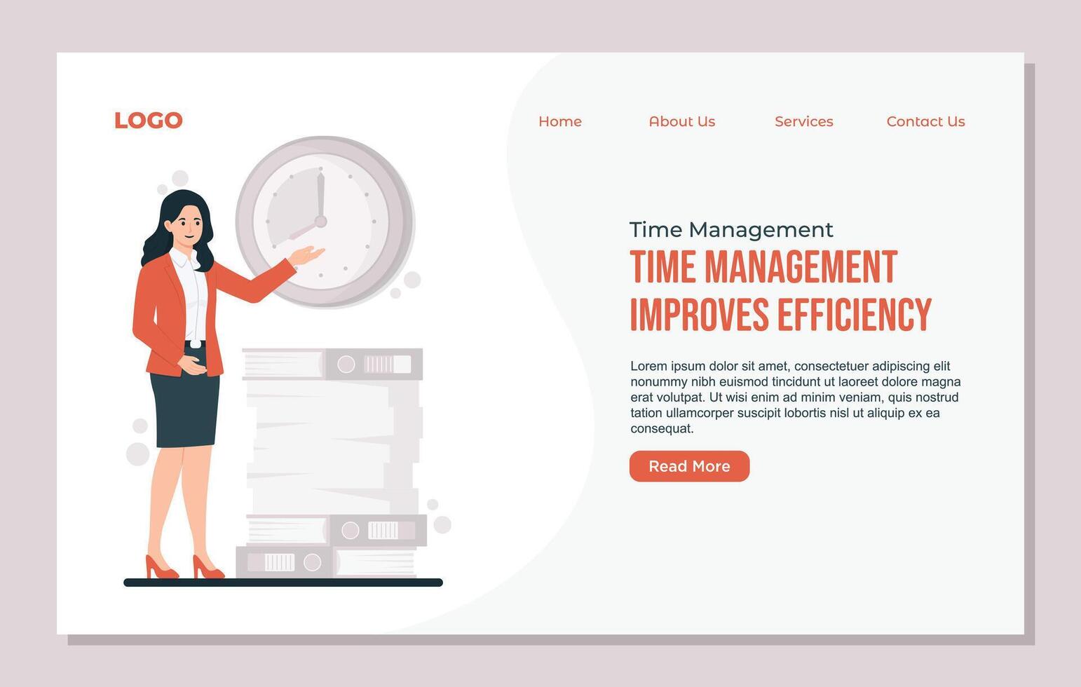 Time management improves work efficiency vector