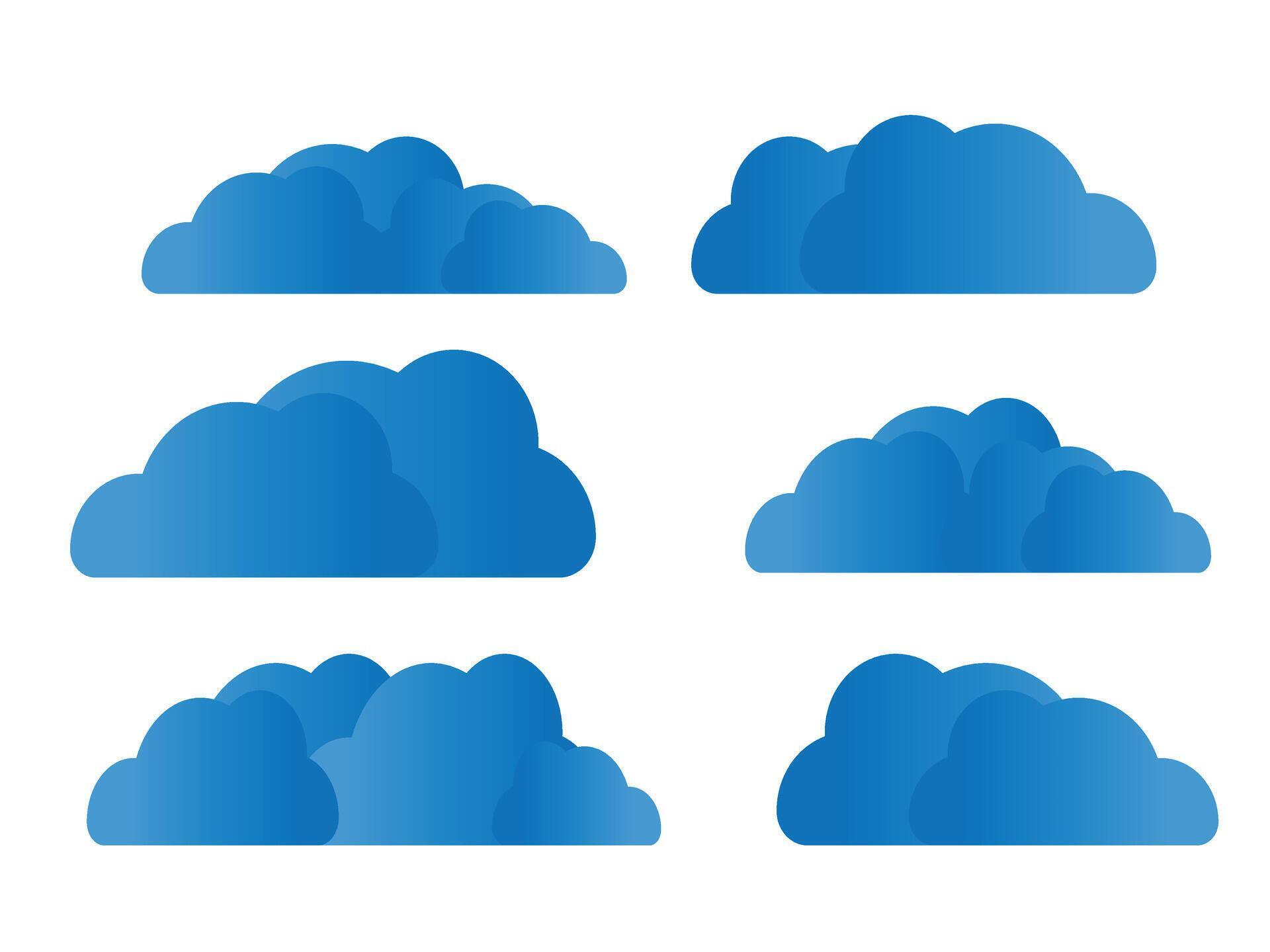 Flat Blue Puffy Clouds Set 68708724 Vector Art at Vecteezy