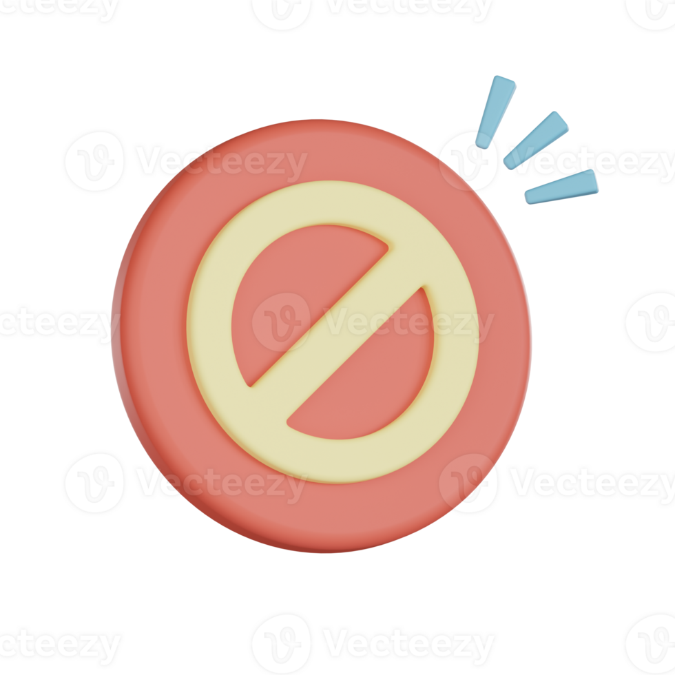 3d icon of empty prohibition sign with states of alert in soft colors creates clear and simple visual message png