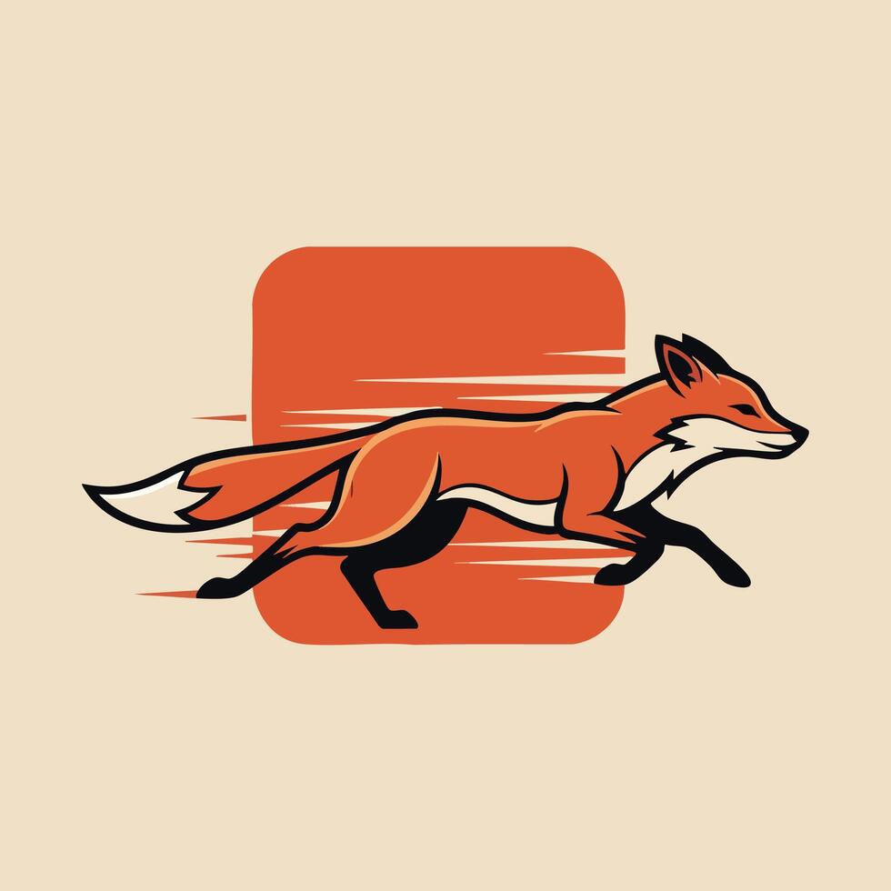 Running Fox Graphic Design. vector