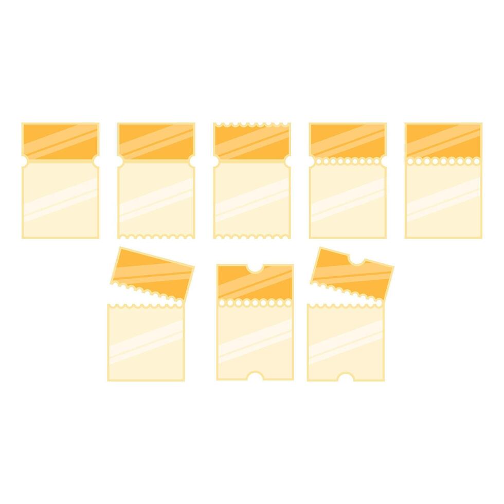 Flat torn ticket elements with different cut styles vector