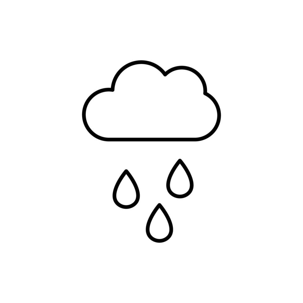 Rain under Cloud Minimalistic Outline Icon for Web and Graphic Design, Apps, Banners, Social Network and Cards vector