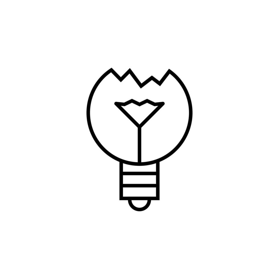 Broken Lamp icon for Advertisement. Suitable for books, stores, shops. Editable stroke in minimalistic outline style. Symbol for design vector