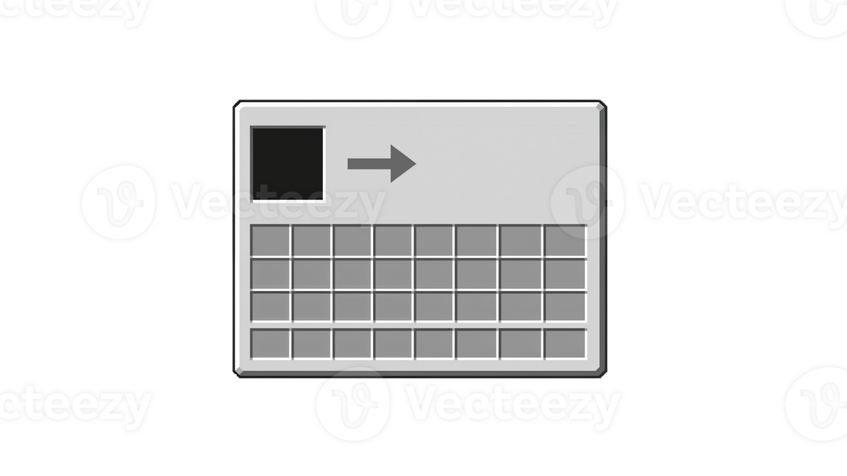 Pixelated user interface element on an isolated backdrop suggesting digital interaction and png