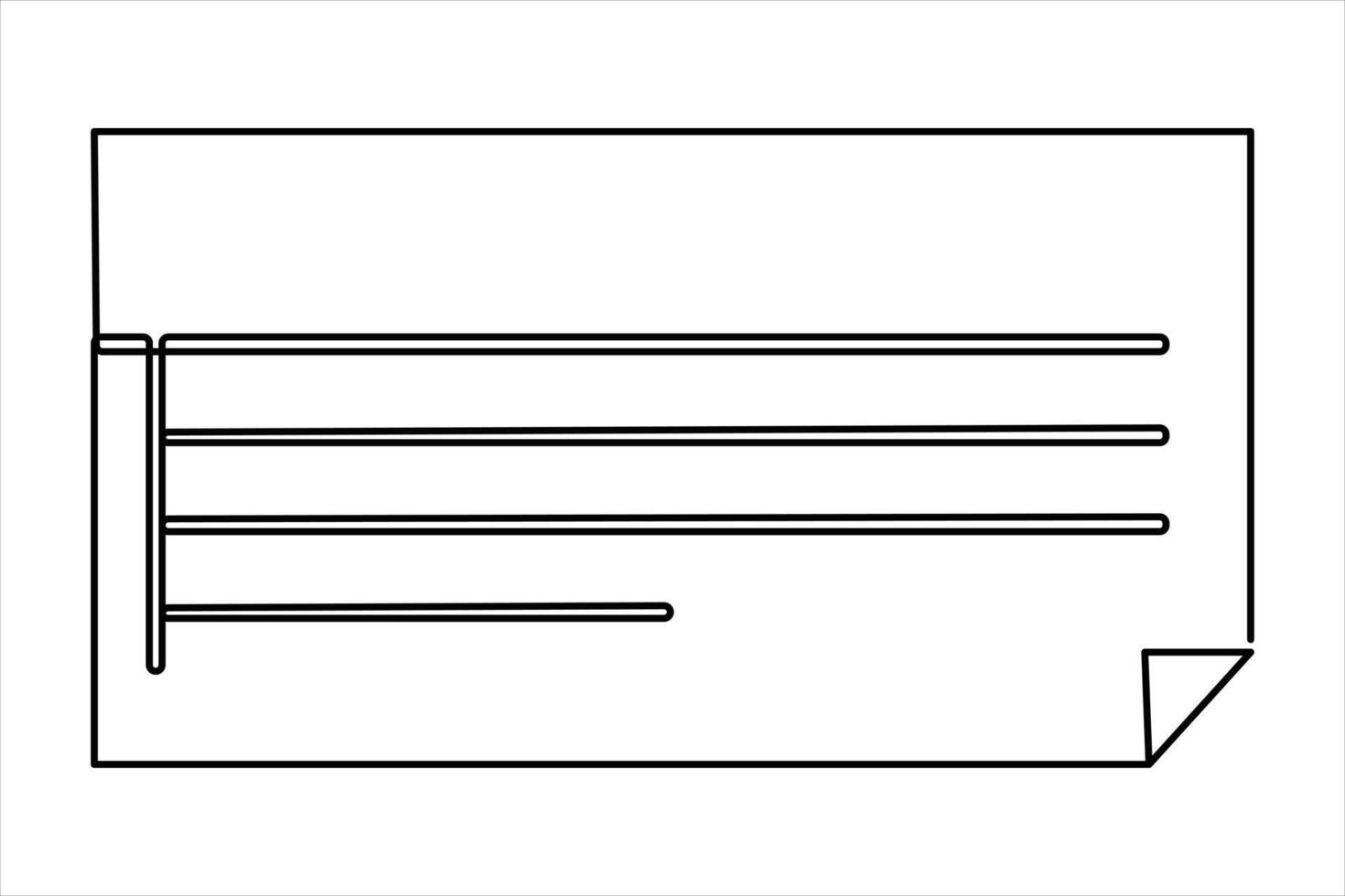 Continuous single line drawing of document with folded corner design illustration vector