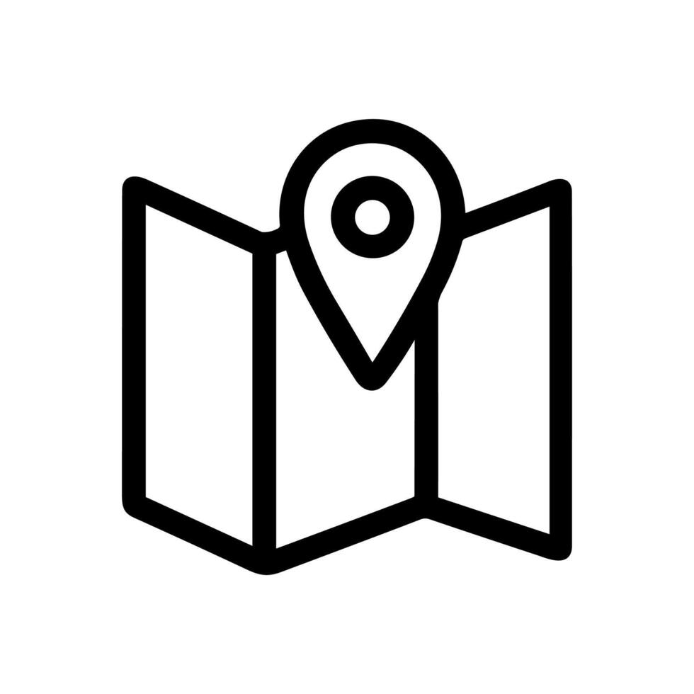 Simple Line Style Map with Location Pin Icon Navigation Concept vector