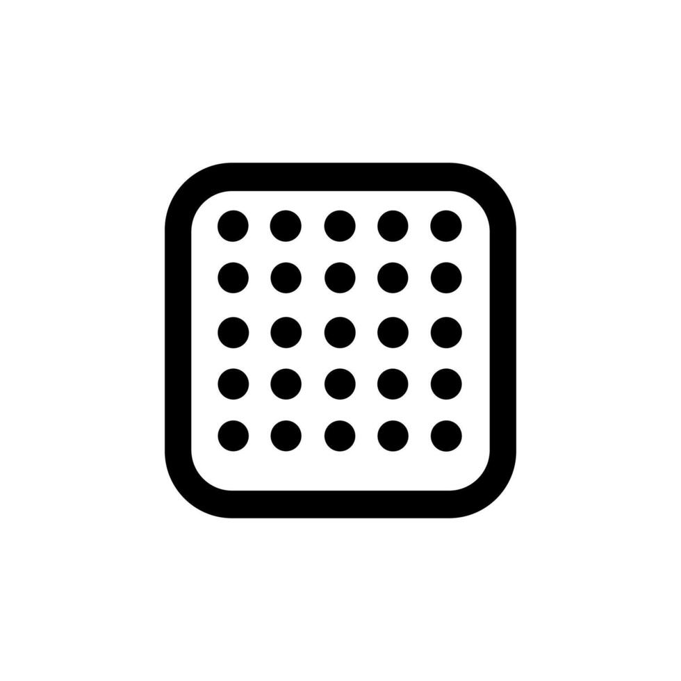 Simple Rounded Square with Circle Pattern Pixelation Grid Icon Symbol vector