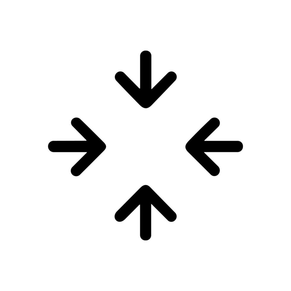 Simple Line Style Shrink Arrows Sign Direction Guide Navigation Icon vector