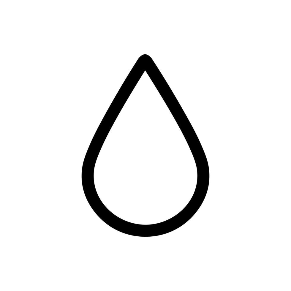 Simple Line Art Water Drop Shape Element Isolated Graphic Icon vector