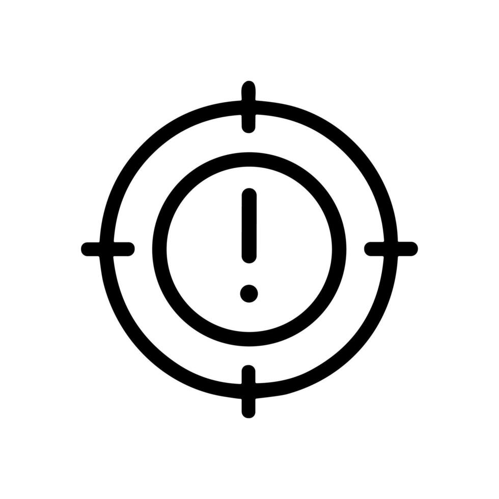 Minimalist Lineart Circle Target with Exclamation Point Alert Icon vector