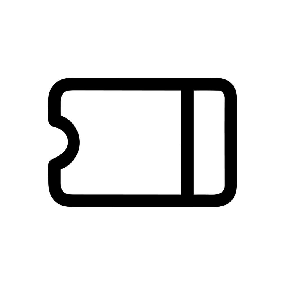 Minimalist Outline Ticket Stub Admit One Pass Event Symbol Icon vector