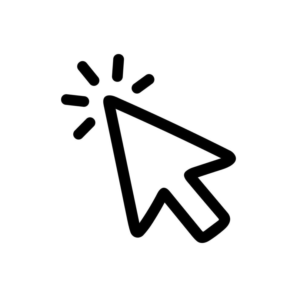 Simple Line Arrow Cursor Click Selection Pointer Navigation Graphic Element vector