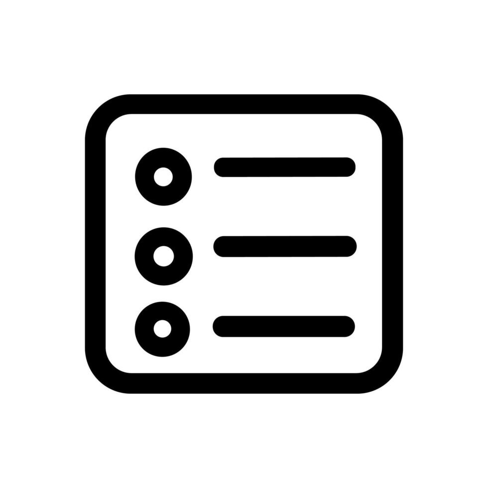 Simple Line Document List Content Menu Option Icon Symbol vector