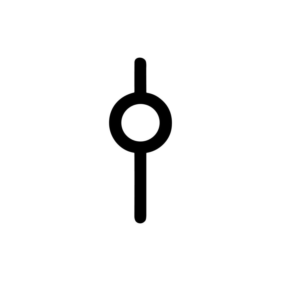 Simple Line Circle with Vertical Stick Shape Minimalist Symbol Icon vector