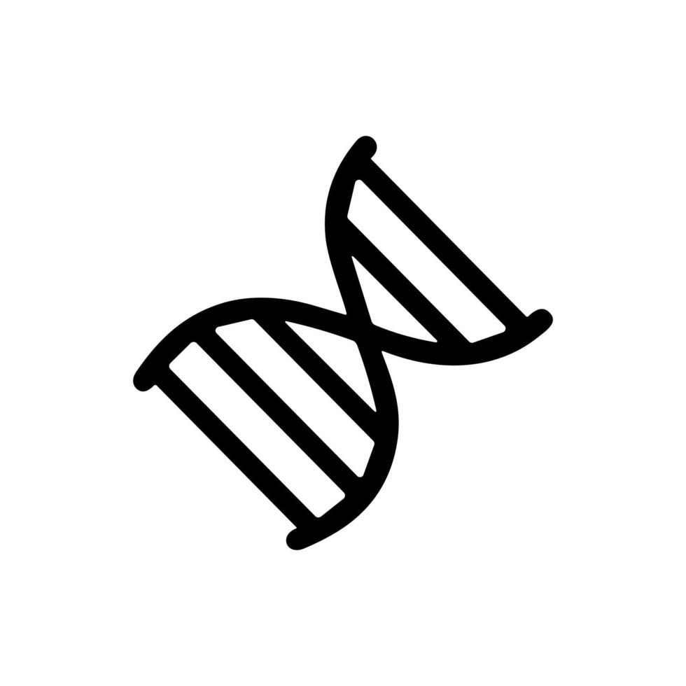 Simple Outline DNA Double Helix Strand Structure Molecule Line Icon vector