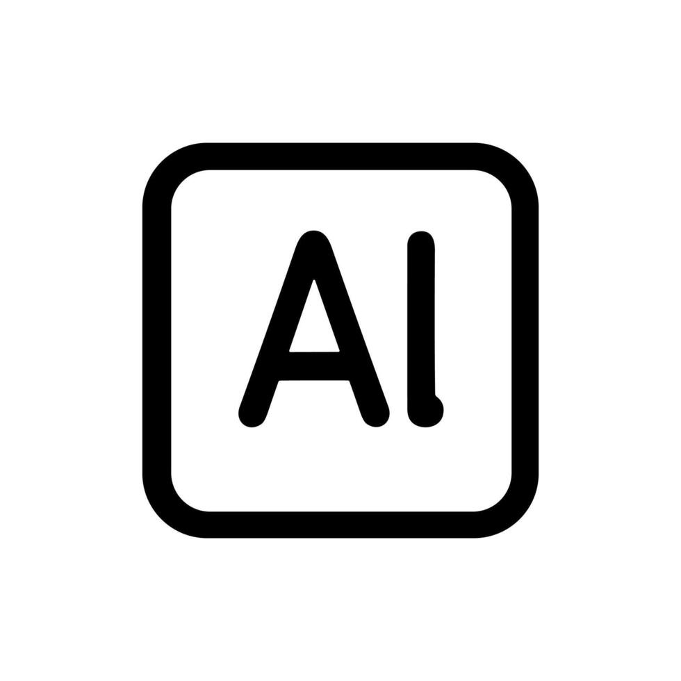 Rounded Simple AI Initial Letter Square App Icon Element vector