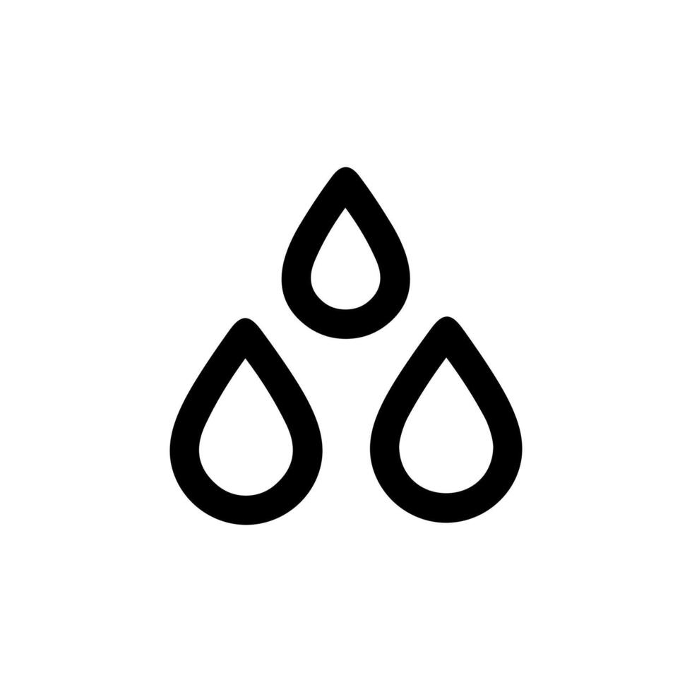 Simple Line Art Water Droplet Cluster Outline Shape Element Icon vector