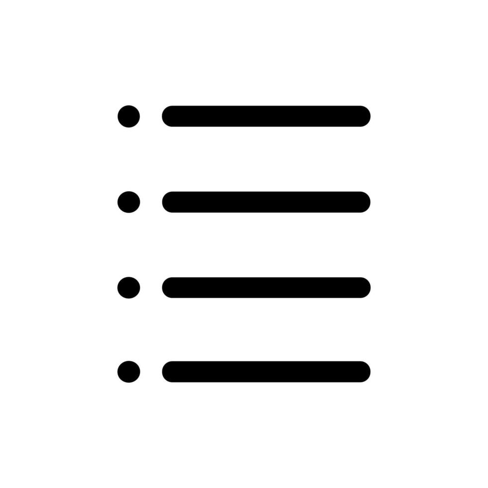 Minimalist Simple Outline List Menu Icon Symbol for User Interface vector