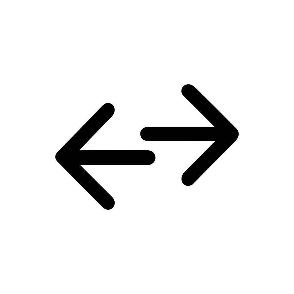 Simple Outline Left Right Arrow Direction Communication Element Icon vector