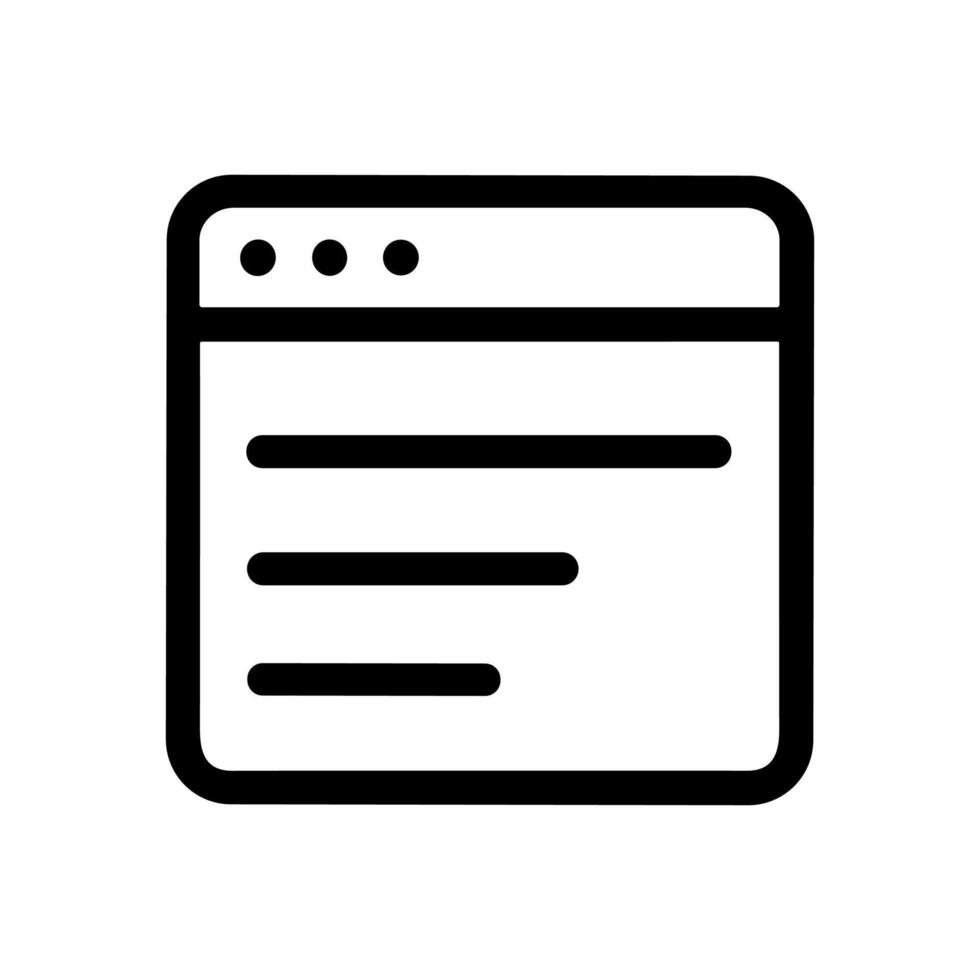 Minimalist Outline Website Content Layout Interface Element Design Icon vector
