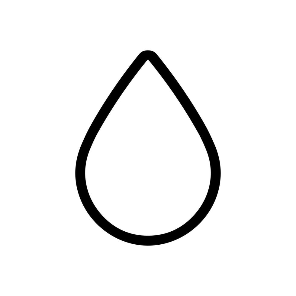 Minimalist Line Style Drop Shape Element, Black Isolated Design Element vector