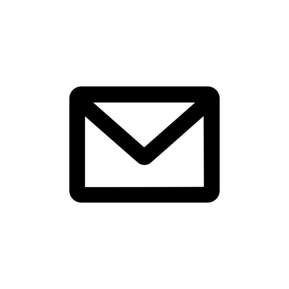 Simple Outline Square Mail Sign Shape Icon Symbol Design Element vector