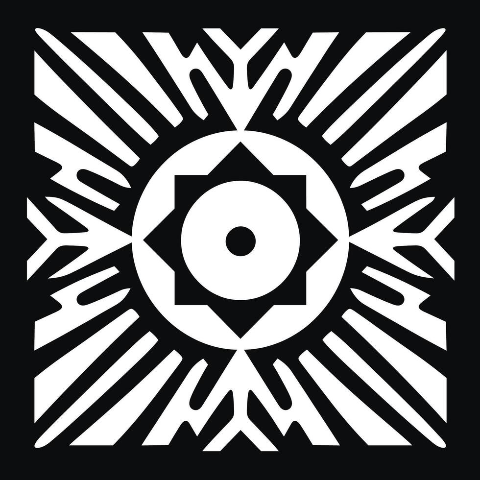 Bold geometric design featuring intricate black and white patterns on a contrasting background vector
