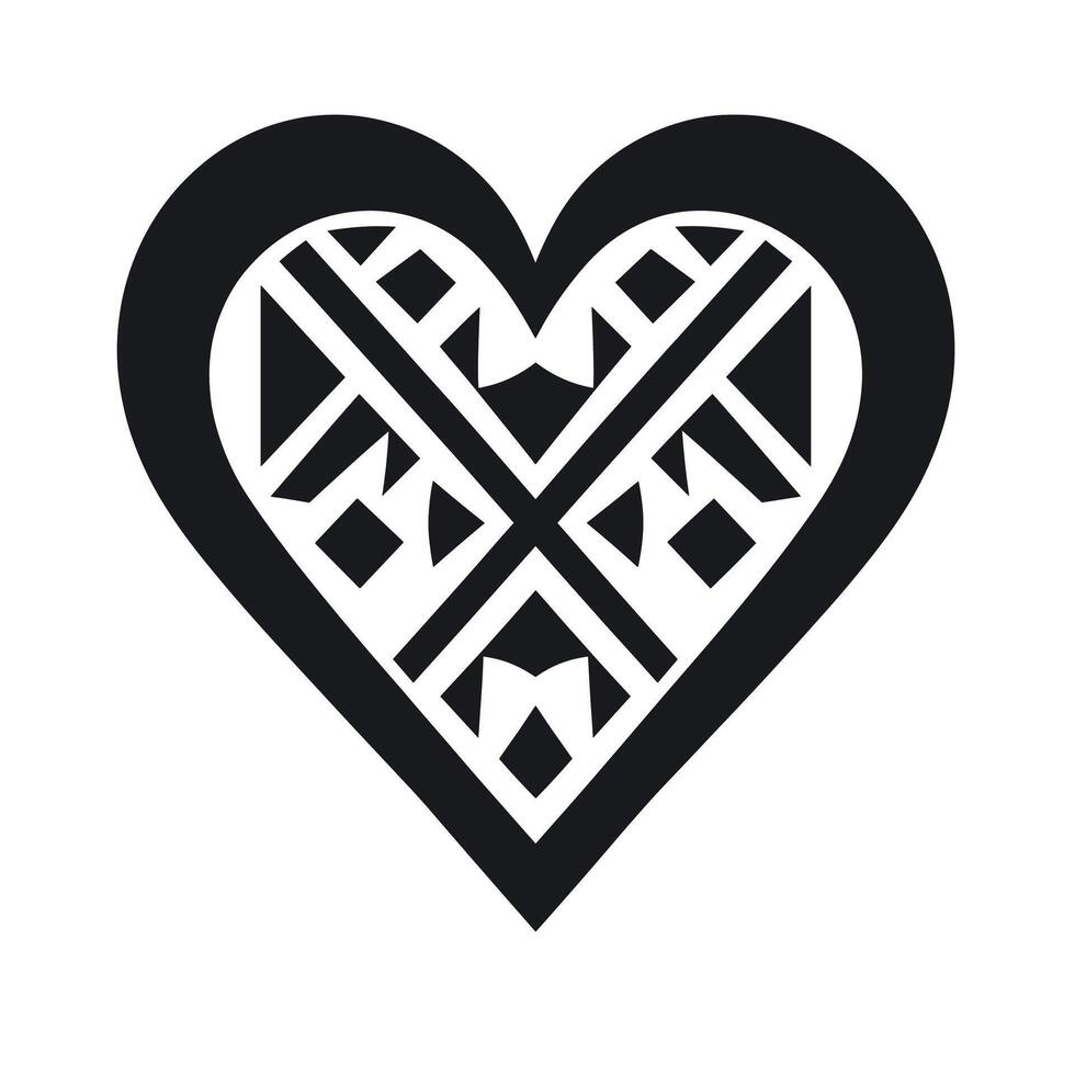 Artistic black heart design with intricate patterns showcasing creativity and style vector