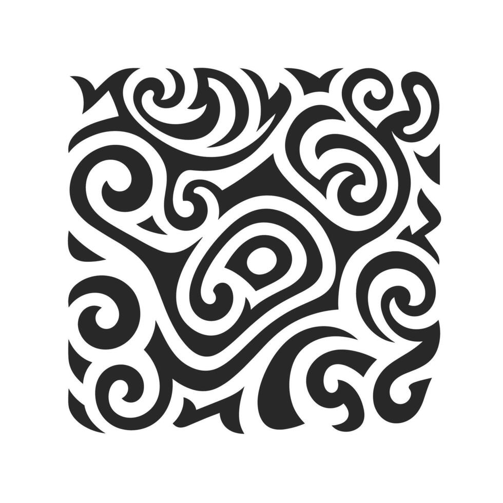 Intricate black and white swirled pattern depicting a dynamic abstract design inspired by nature vector