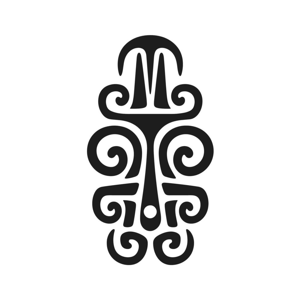 Abstract tribal design featuring intricate patterns and curves in black on a white background vector