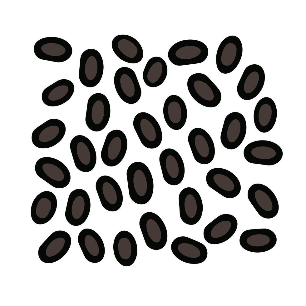 Unique arrangement of abstract black oval shapes on a white background in a simple design vector