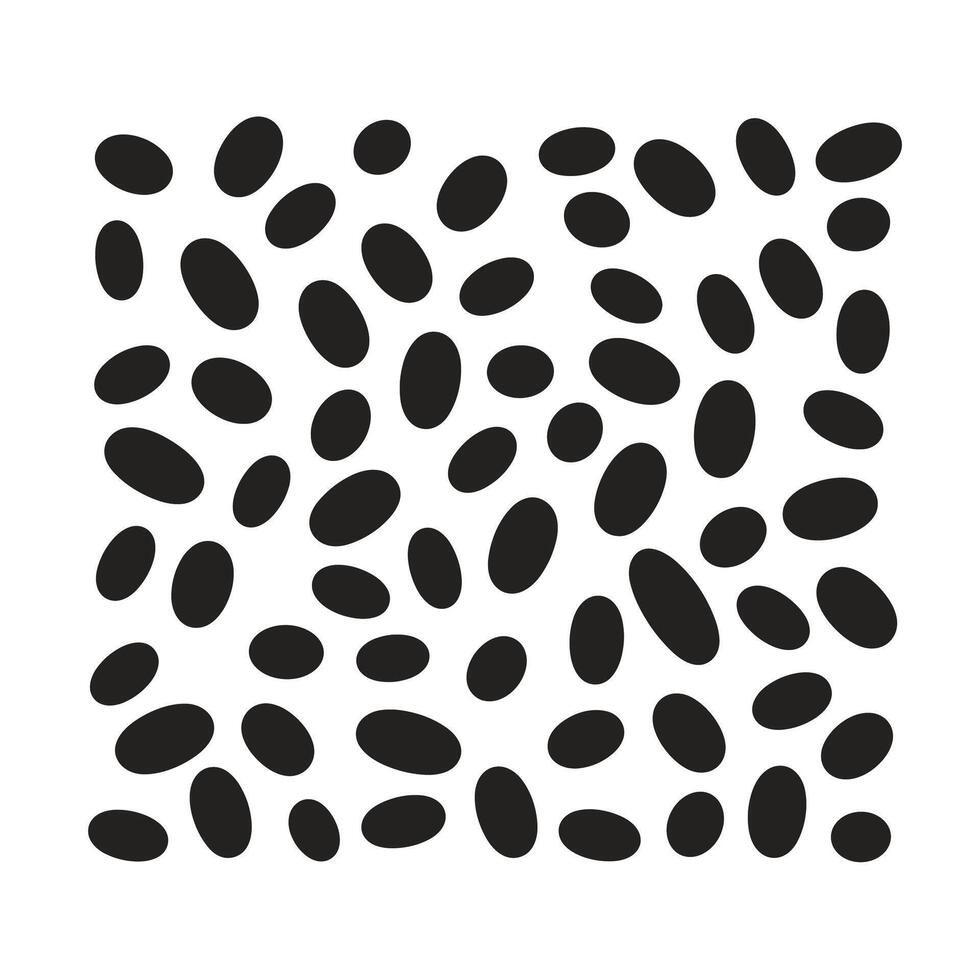 Abstract pattern of black oval shapes on a white background depicting modern design vector