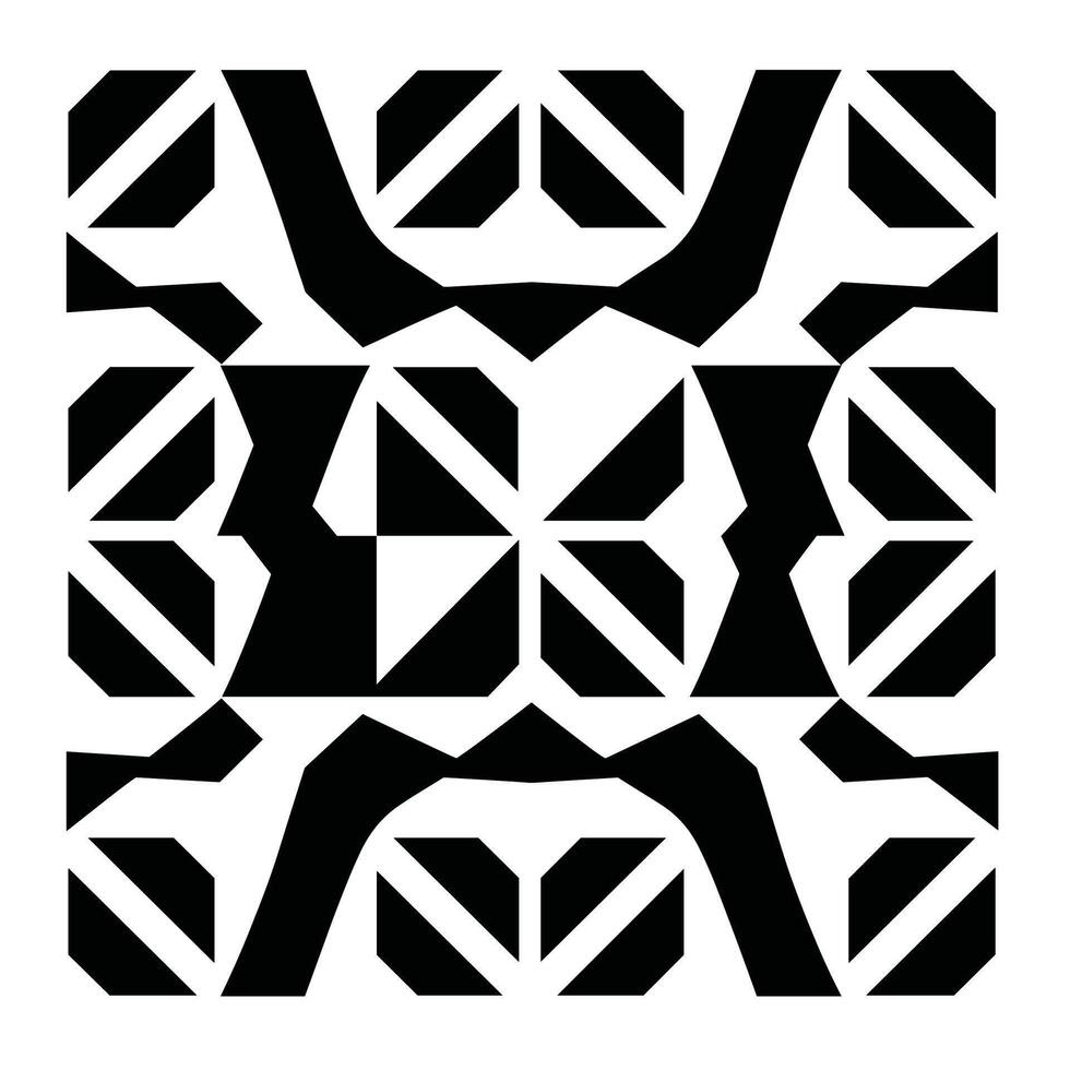 Geometric black and white design with angular shapes and patterns vector