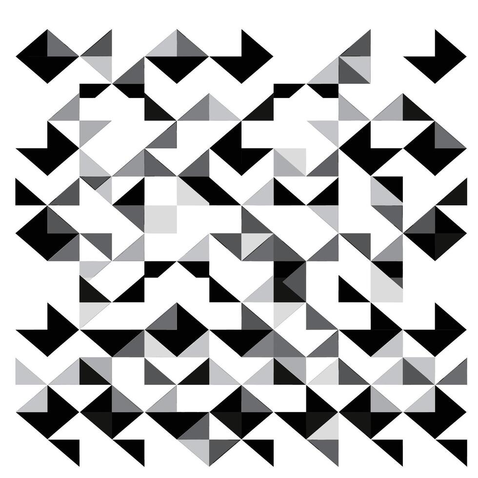 Abstract black and white geometric pattern with various shapes and angles vector