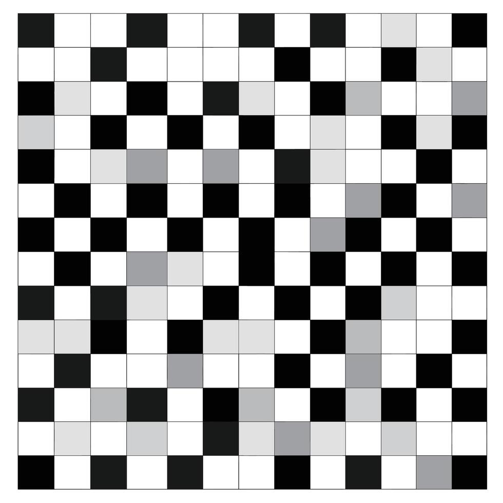 Complex pattern of black and white squares creates a visually engaging design in modern art vector