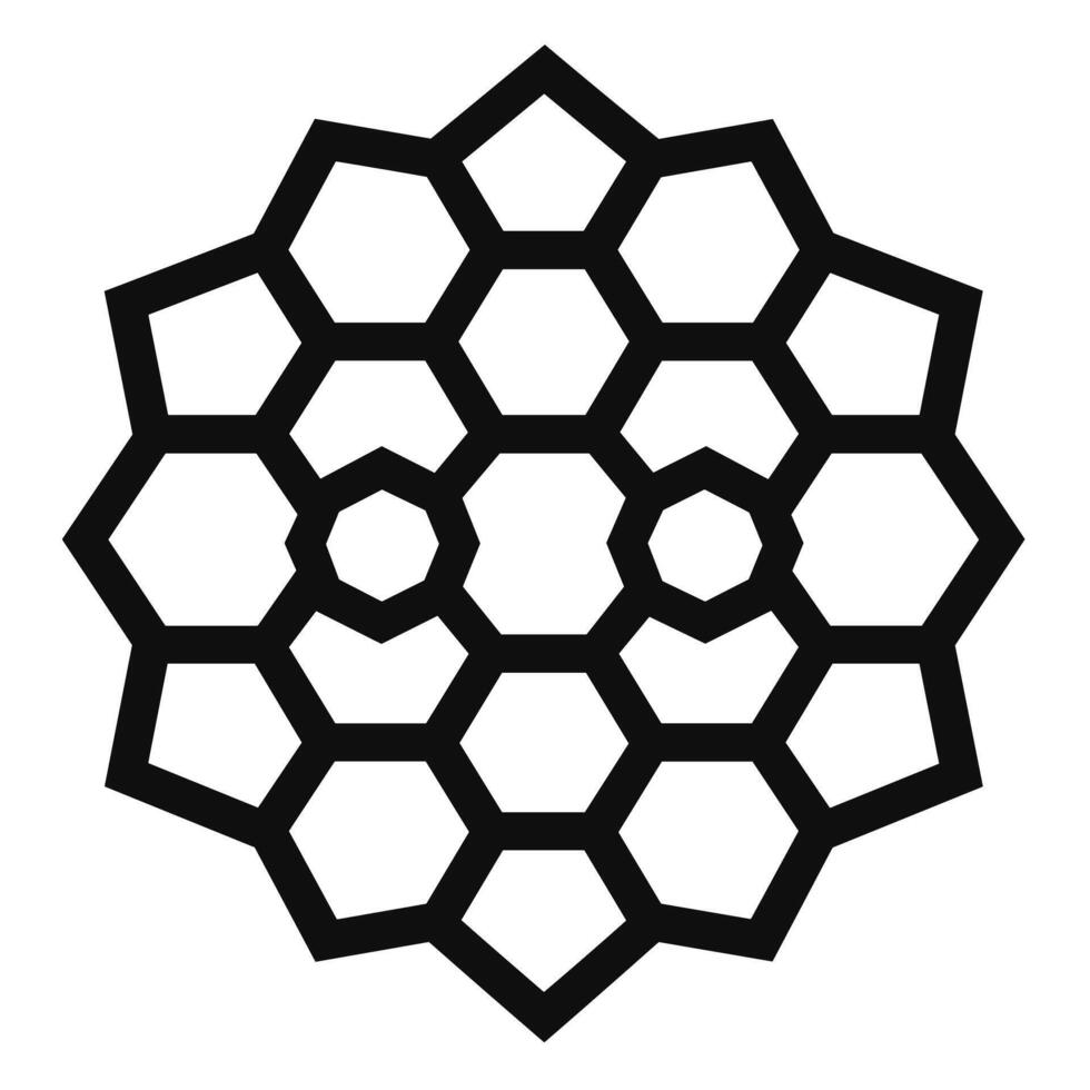 Geometric honeycomb pattern design with interlocking hexagons and circular centers vector