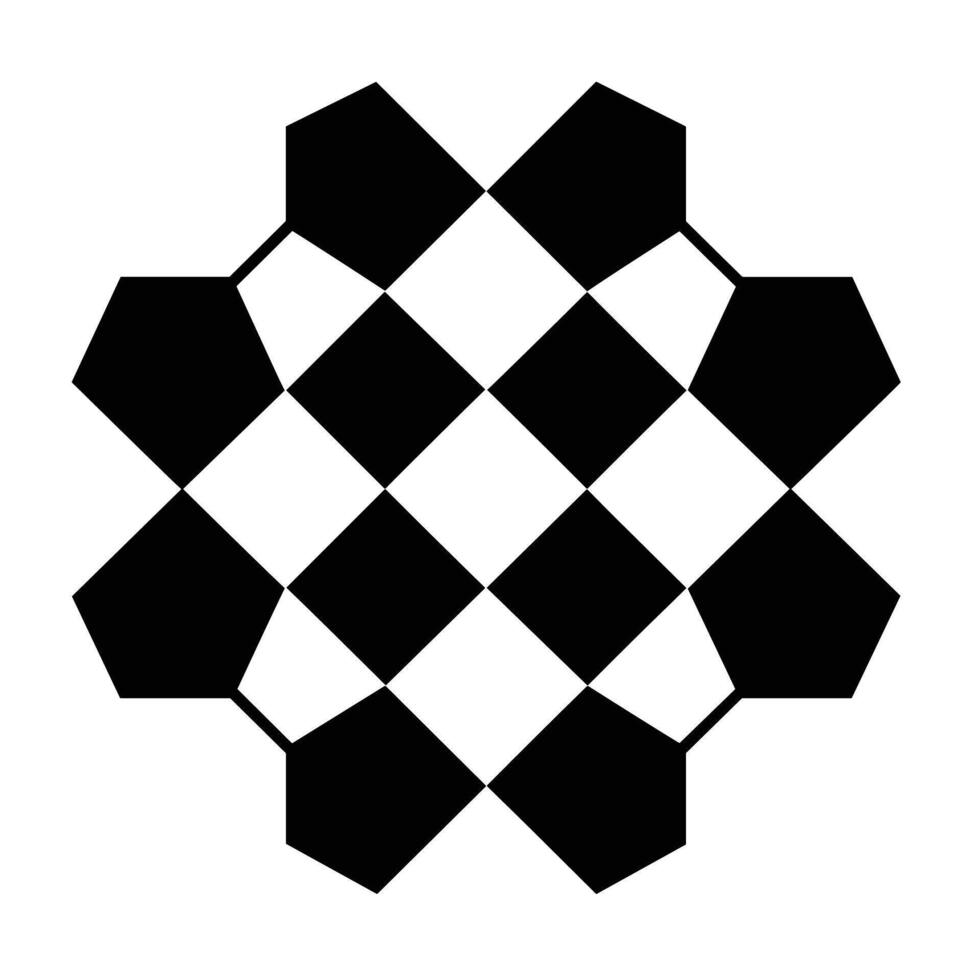 Geometric black and white pattern with hexagonal and square shapes vector