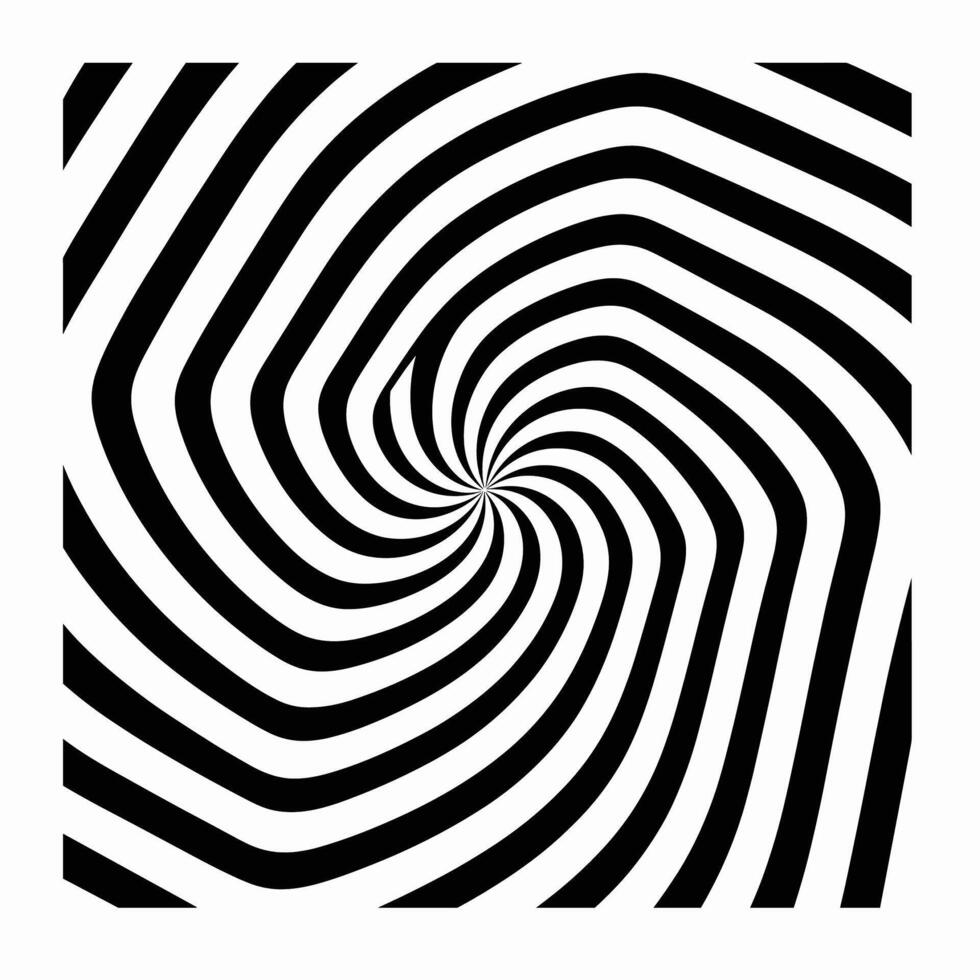 Abstract black and white spiral pattern creates visual illusion in modern design artwork vector