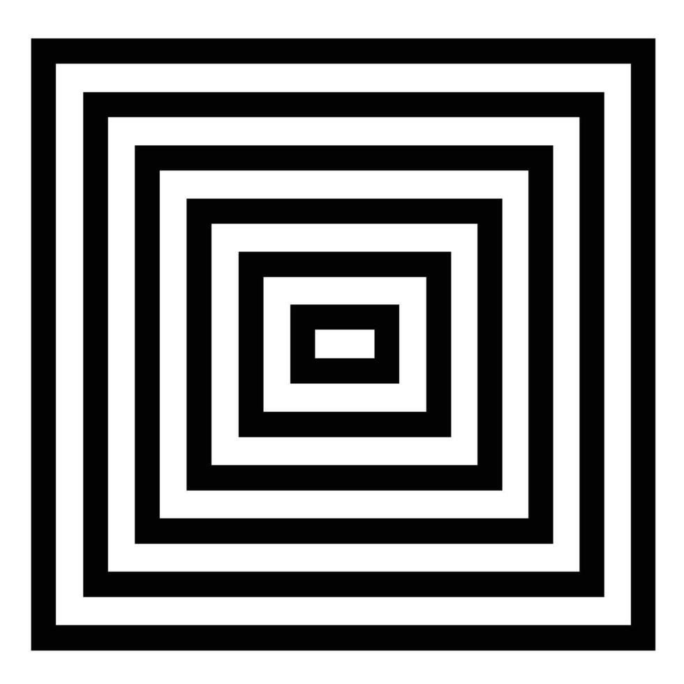Black and white concentric squares creating a bold geometric pattern for visual interest vector