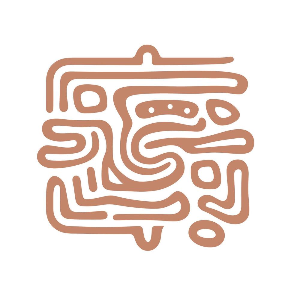 Abstract geometric pattern in earthy tones inspired by ancient symbols and designs vector