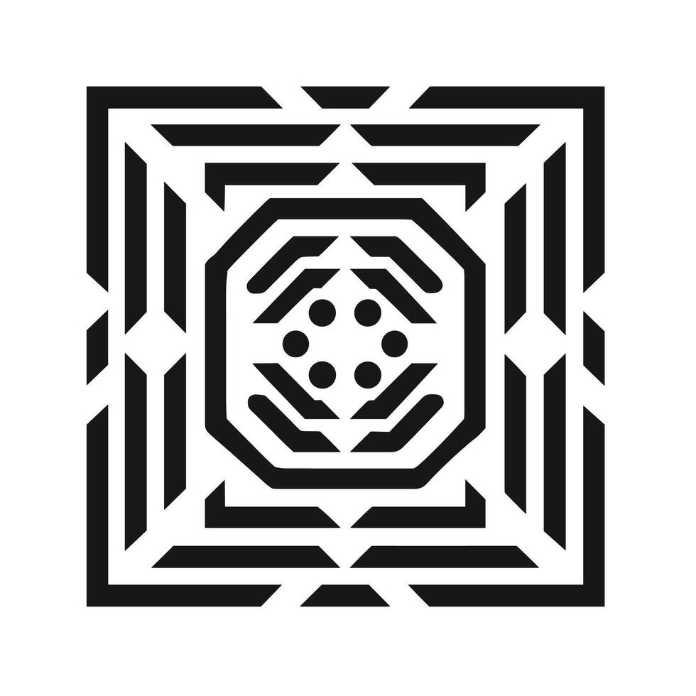 Intricate geometric pattern design with sharp lines and symmetrical shapes vector