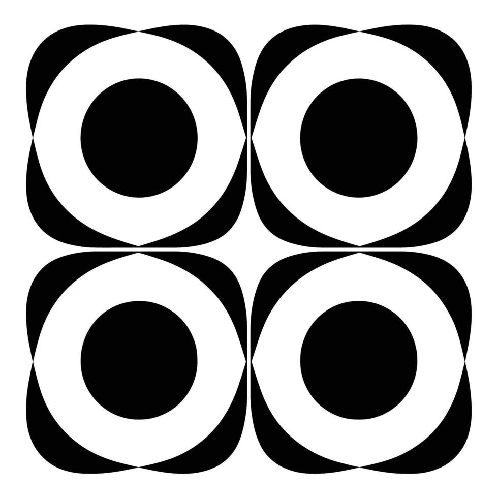 Unique abstract pattern with contrasting black and white circles creating a dynamic visual effect vector